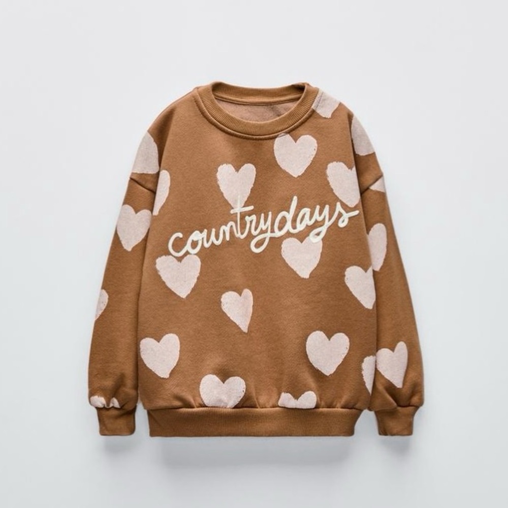 ZARA…. EMBROIDERY HEART SWEATSHIRT